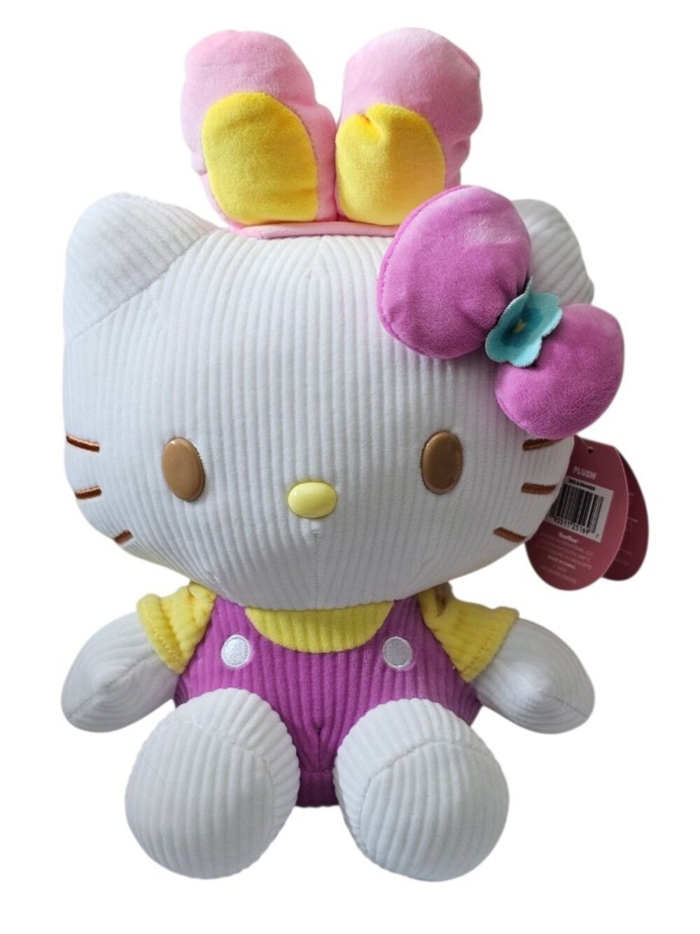 Hello Kitty 11" Corduroy 2026 Easter Bunny Plush Pink Bow New With Tag - Picture 10 of 10